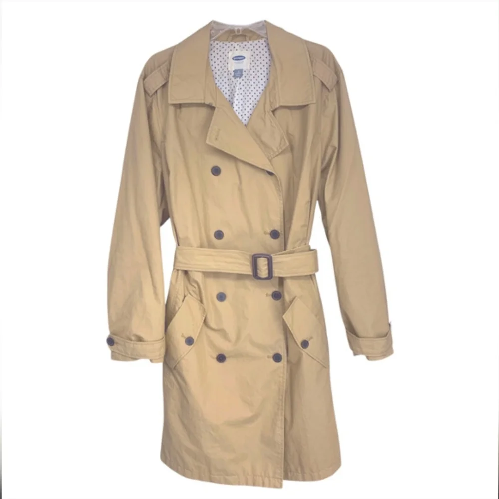 Old Navy Double-Breasted Tan Trench Coat - Picture 1 of 5